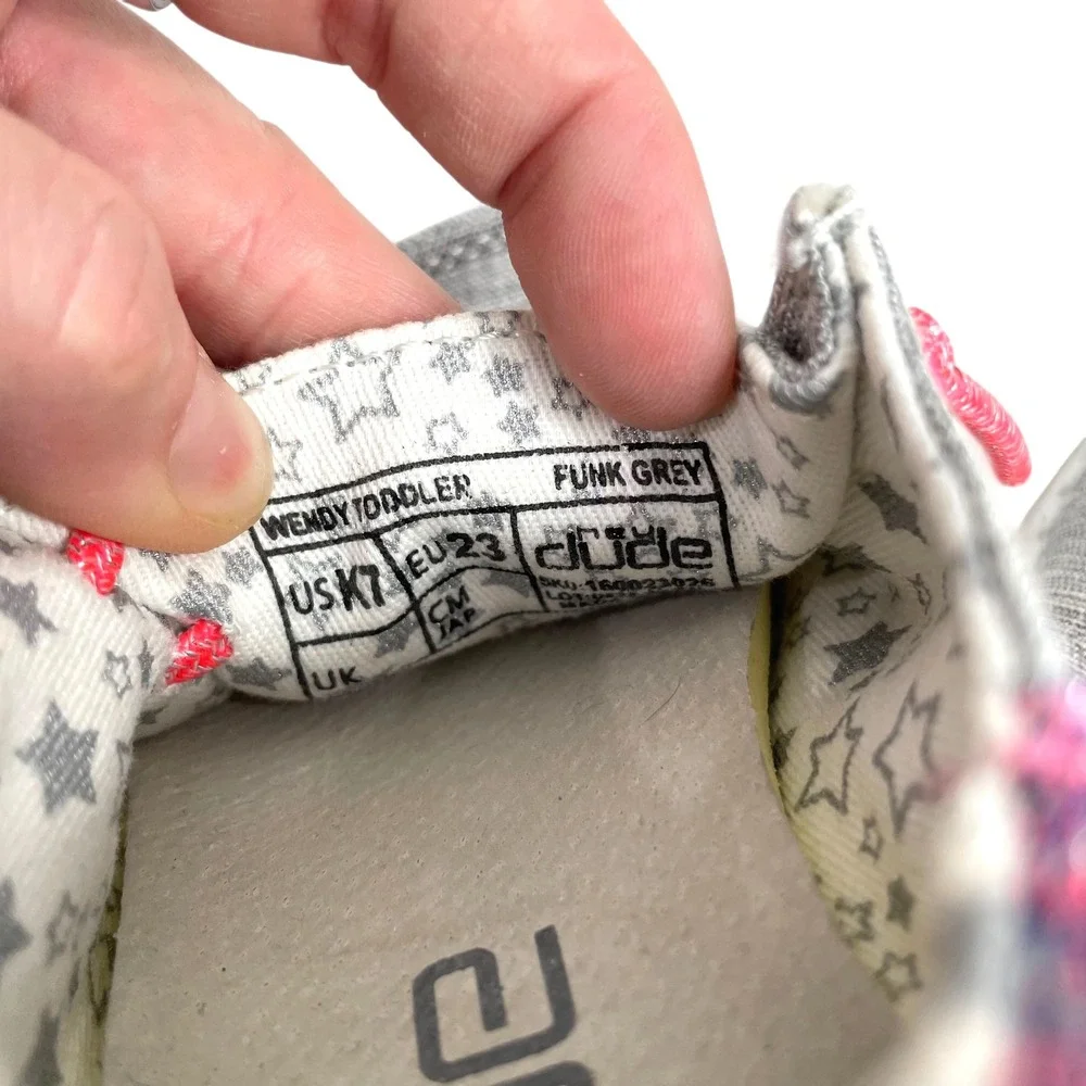 NEW Hey Dude Wendy Toddler Funk Grey moccasins loafers‎ Size 7 Toddler gray pink